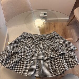 Iris Black and White Checkered Mini Skirt